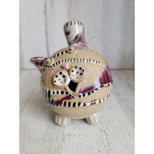 Studio art low maintenance cat purple striped kitten home decor
